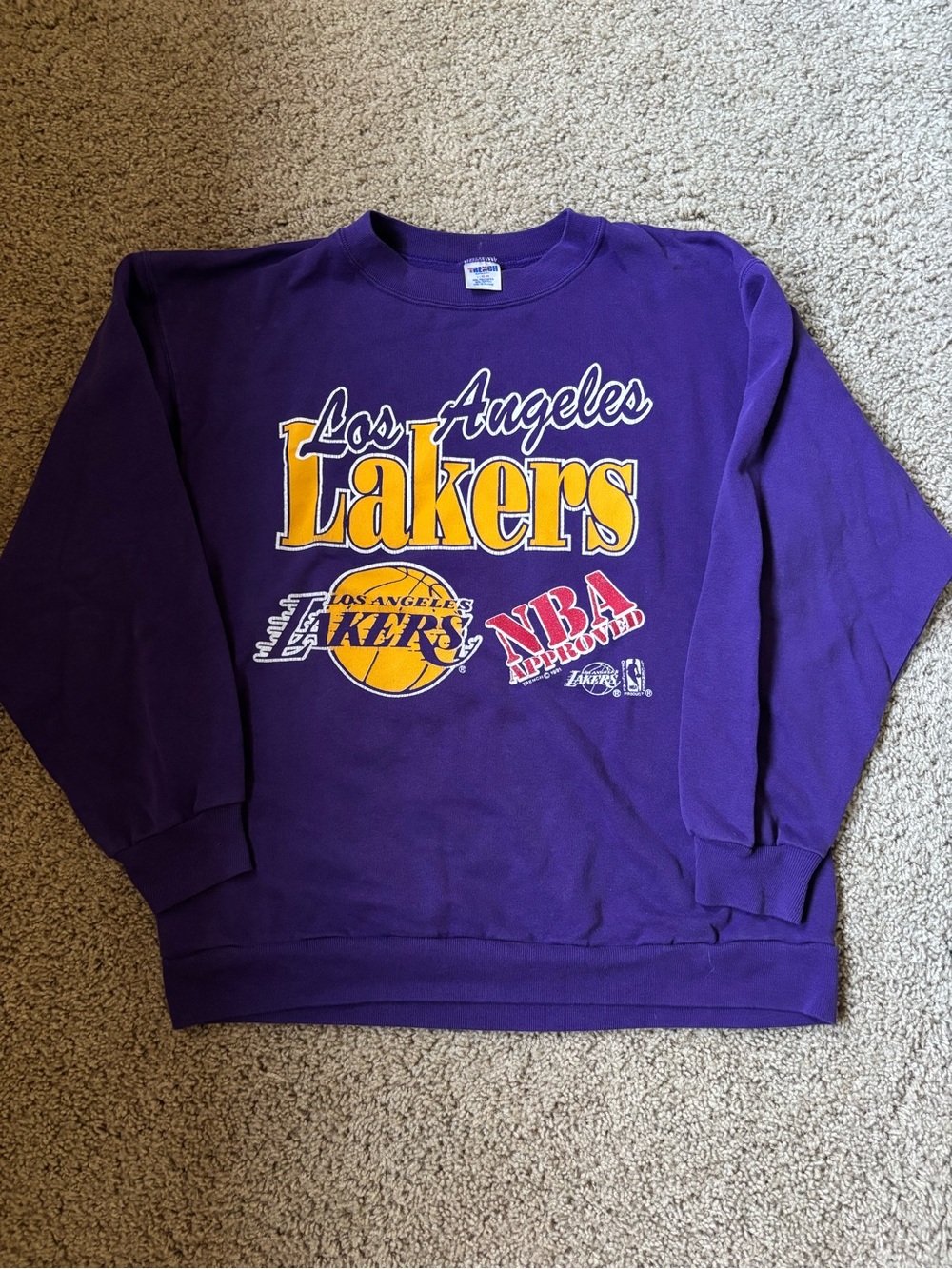 90s Los Angeles Lakers Purple and Yellow Crewneck Sweatshirt